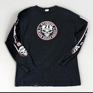 Hot Leathers Sturgis Black Hills Rally 2011 Skull Long Sleeve Shirt Men’s M